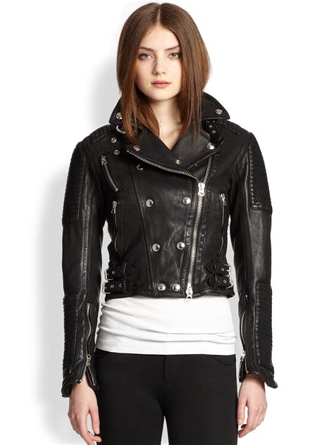 burberry leather jacket women.